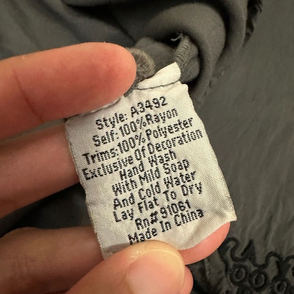 JOHNNY WAS BIYA L/S Tasseled Embroidered Gray Tunic #A3492 *FLAWED* - Picture 13 of 14